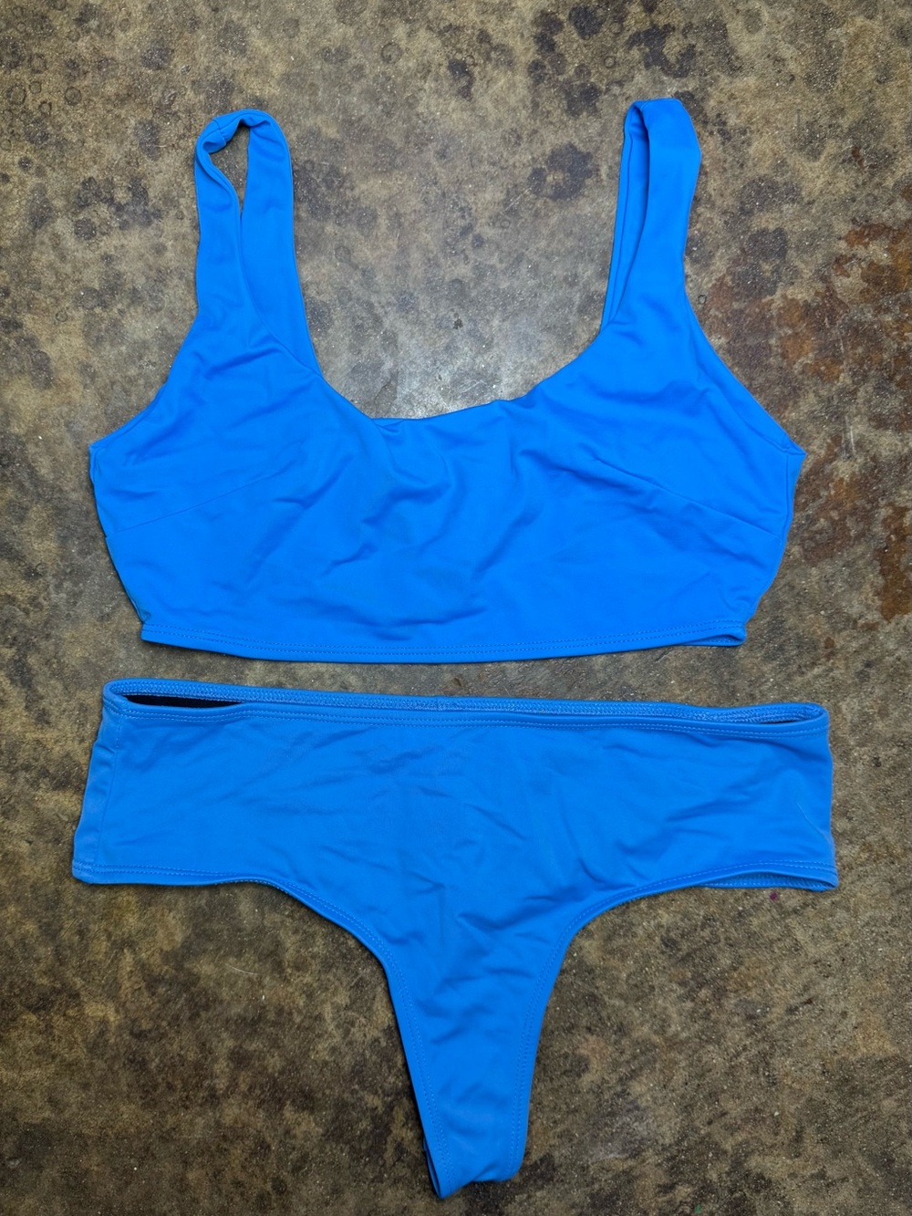 The Cheeky Bikini blue swimsuit size small